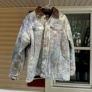 Vintage Carhartt Coat, Arctic Lining INSULATED!, bleach dyed approx Men’s Large
